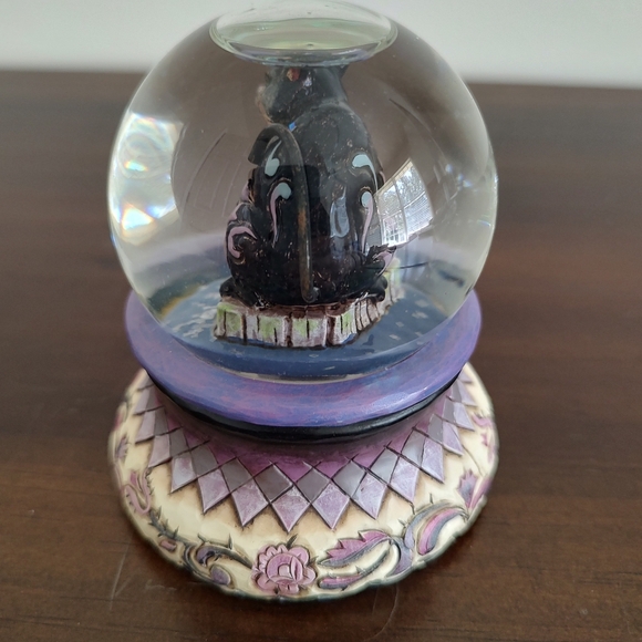 Jim Shore Heartwood Creek 2009 Black Cat Pumpkin Halloween Spooky Snow Globe - Picture 3 of 8